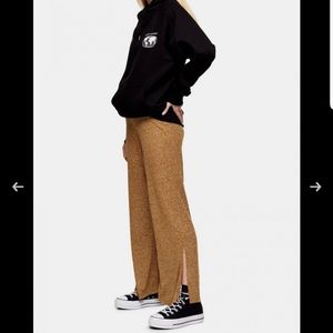 TOPSHOP Women's Wideleg Ribbed Trousers 4P NWT